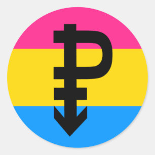 Pegatina Redonda Bandera de Orgullo Pansexual