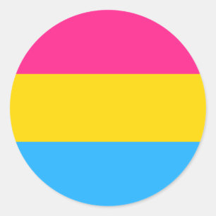 Pegatina Redonda Bandera de Orgullo Pansexual