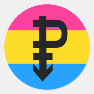 Pegatina Redonda Bandera de Orgullo Pansexual