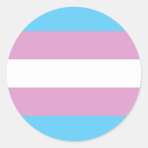 Pegatina Redonda Bandera de Orgullo Trans