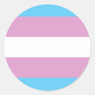 Pegatina Redonda Bandera de Orgullo Trans - (2)
