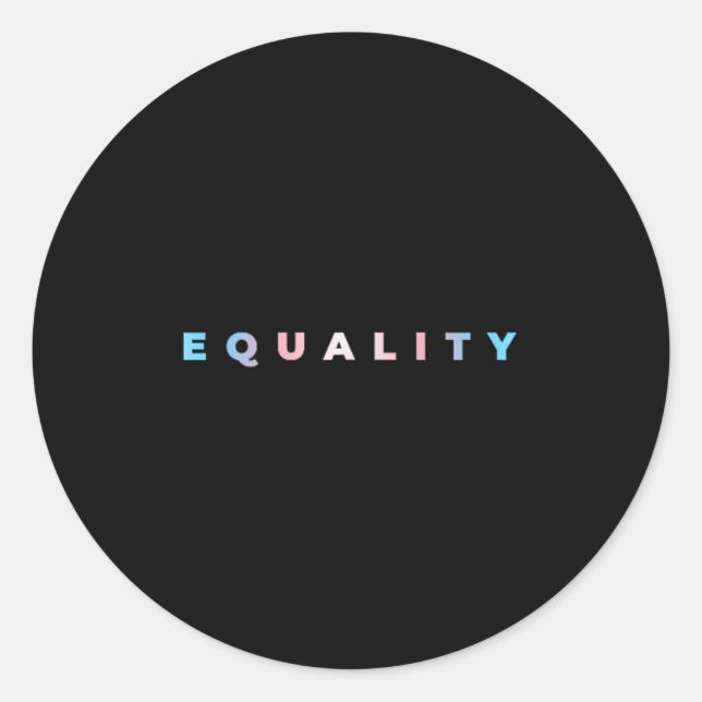 Pegatina Redonda Bandera de orgullo trans sutil de igualdad Derecho (Anverso)