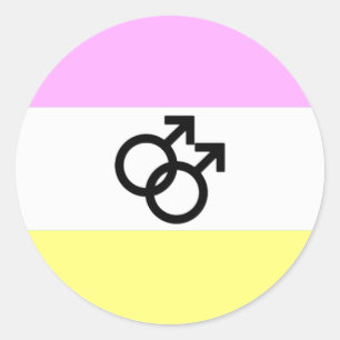 Pegatina Redonda Bandera de Orgullo Twink