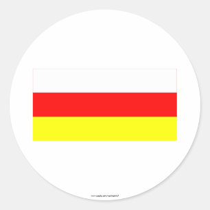 Pegatina Redonda Bandera de Osetia del Sur