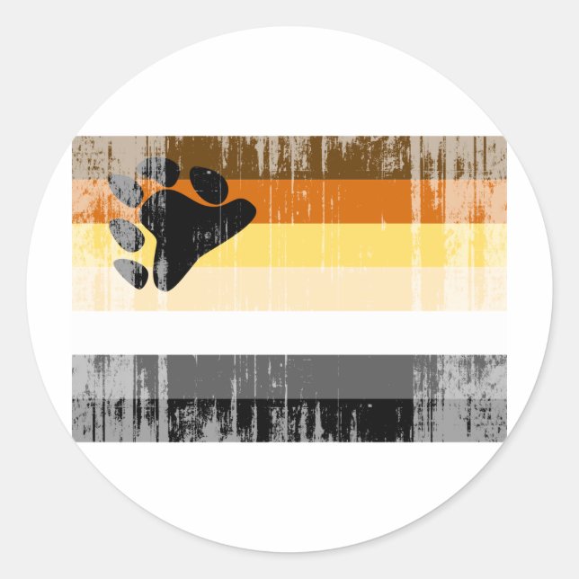 PEGATINA REDONDA BANDERA DE OSO DISTRIBUIDA (Anverso)