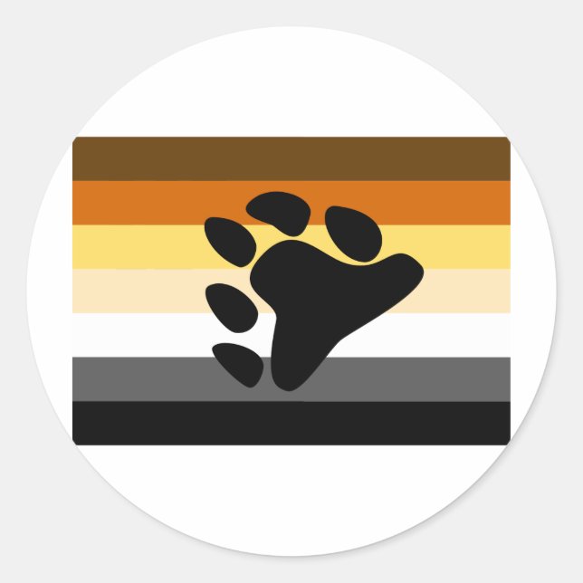 PEGATINA REDONDA BANDERA DE OSO ORIGINAL CON SÍMBOLO (Anverso)