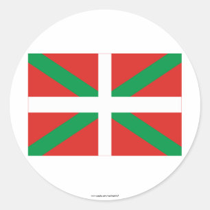 Pegatina Redonda Bandera de País Vasco (Euskadi)