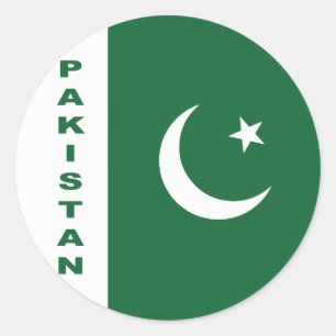 Pegatina Redonda Bandera de Pakistán