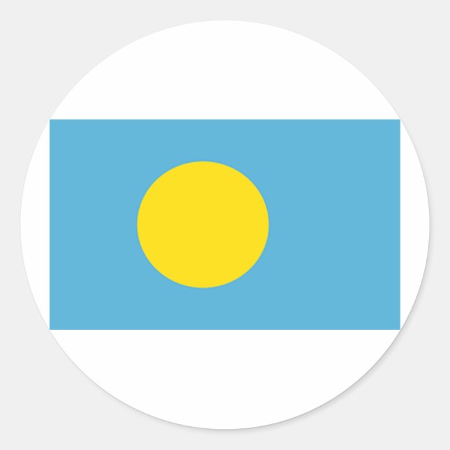 Pegatina Redonda Bandera de Palau (Anverso)