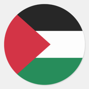 Pegatina Redonda Bandera de Palestina