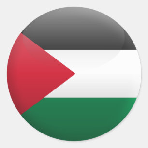 Pegatina Redonda Bandera de Palestina