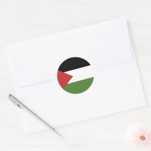 Pegatina Redonda Bandera de Palestina