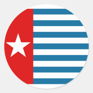 Pegatina Redonda Bandera de Papua del oeste, Indonesia