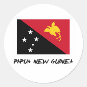 Pegatina Redonda Bandera de Papúa Nueva Guinea