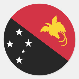 Pegatina Redonda Bandera de Papúa Nueva Guinea, bandera de Papúa Nu