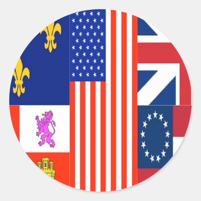 Pegatina Redonda Bandera de Pensacola (Anverso)