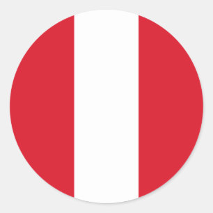 Pegatina Redonda Bandera de Perú