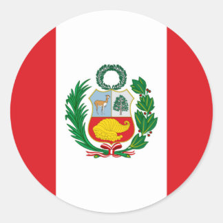 Pegatina Redonda Bandera de Perú