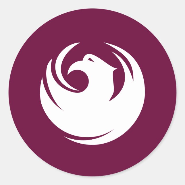 Pegatina Redonda Bandera de Phoenix (Anverso)