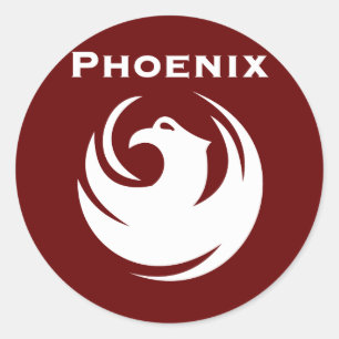 Pegatina Redonda Bandera de Phoenix City