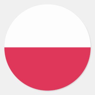 Pegatina Redonda Bandera de Polonia