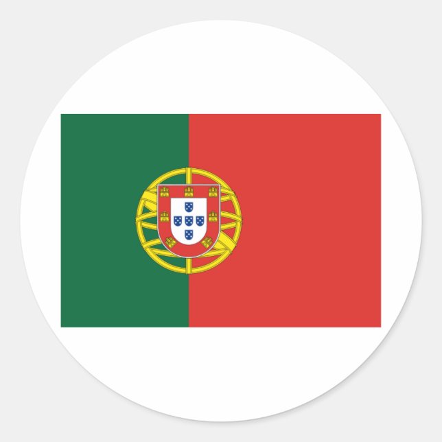 Pegatina Redonda bandera de portugal (Anverso)