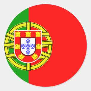 Pegatina Redonda Bandera de Portugal