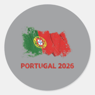 Pegatina Redonda Bandera de Portugal Fútbol Portugués Mundial