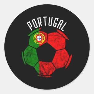Pegatina Redonda Bandera de Portugal Orgullo Portugués Fútbol P