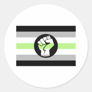 Pegatina Redonda Bandera de protesta agénero