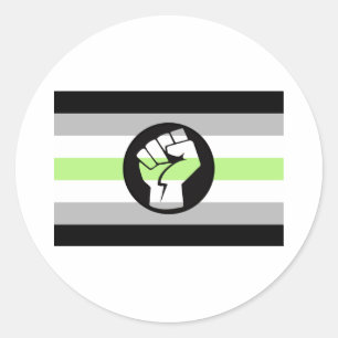 Pegatina Redonda Bandera de protesta agénero