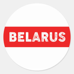 Pegatina Redonda Bandera de protesta de Bielorrusia símbolo de revo