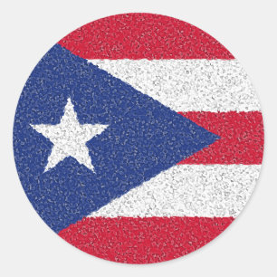PEGATINA REDONDA BANDERA DE PUERTO RICO