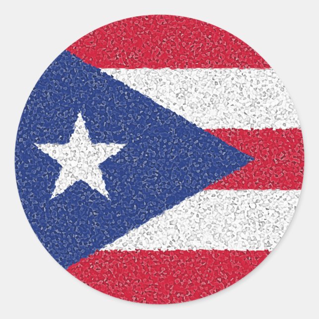 PEGATINA REDONDA BANDERA DE PUERTO RICO (Anverso)
