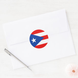 Pegatina Redonda bandera de Puerto Rico