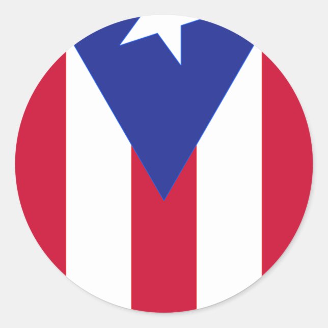 Pegatina Redonda Bandera de Puerto Rico - Bandera de Puerto Rico (Anverso)