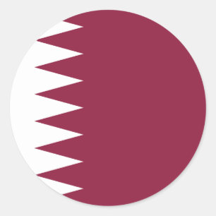Pegatina Redonda Bandera de Qatar