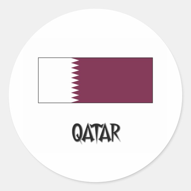 Pegatina Redonda Bandera de Qatar (Anverso)