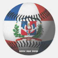 Bandera de República Dominicana cubierta de béisbo