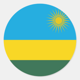 Pegatina Redonda Bandera de Ruanda