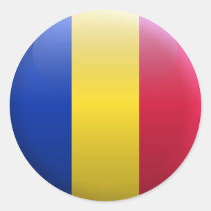 Pegatina Redonda Bandera de Rumania