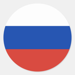 Pegatina Redonda Bandera de Rusia