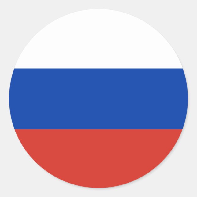 Pegatina Redonda Bandera de Rusia (Anverso)