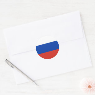 Pegatina Redonda Bandera de Rusia