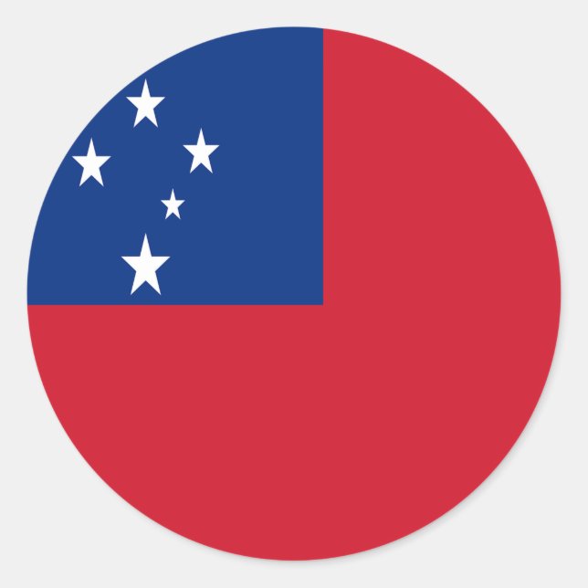 Pegatina Redonda Bandera de Samoa (Anverso)