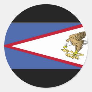 Pegatina Redonda Bandera de Samoa Americana