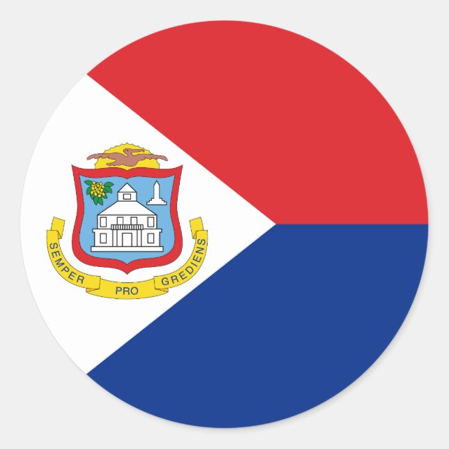 Pegatina Redonda Bandera de San Martín (Anverso)
