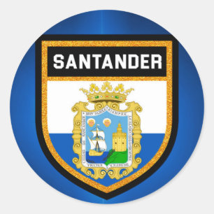 Pegatina Redonda Bandera de Santander
