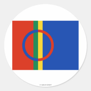 Pegatina Redonda Bandera de Sapmi