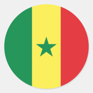 Pegatina Redonda Bandera de Senegal